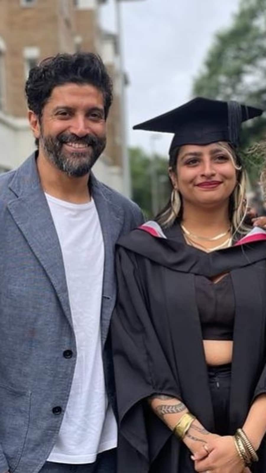 Farhan Akhtar At Daughter'S Graduation Ceremony