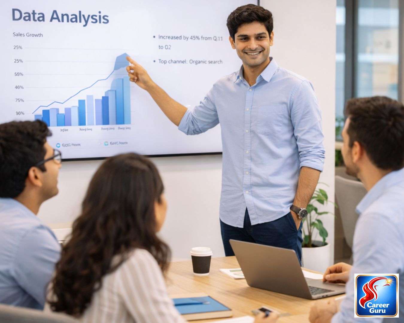 Student presenting confidently during internship — personal growth benefit of internship in India 2026