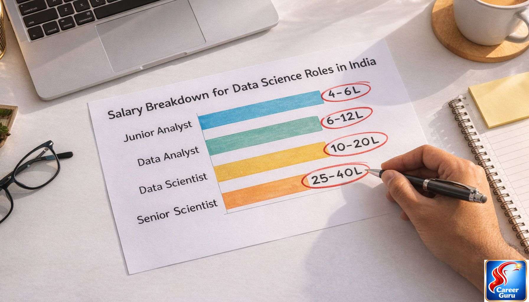 Data science career roadmap India 2026 — honest salary ranges from junior analyst to senior data scientist