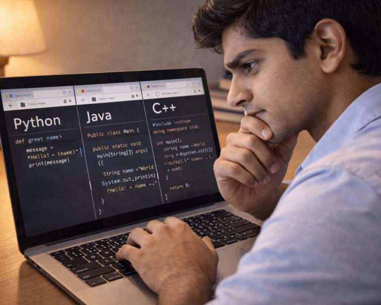python vs java vs c++ for indian students