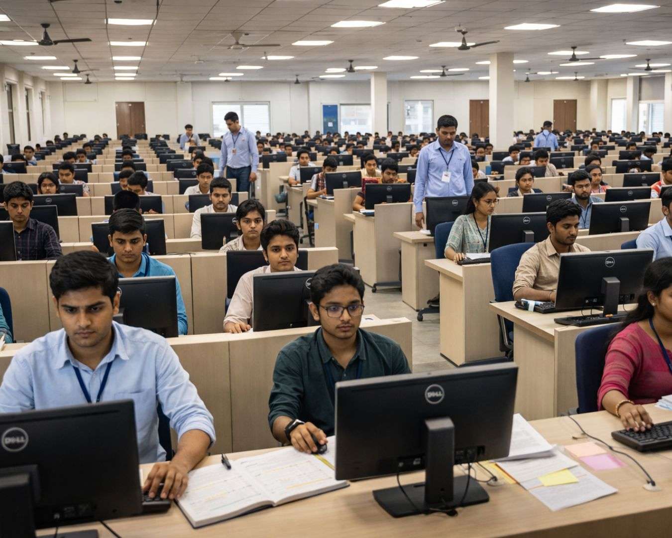 TCS NQT 2026 exam hall — freshers appearing for national qualifier test