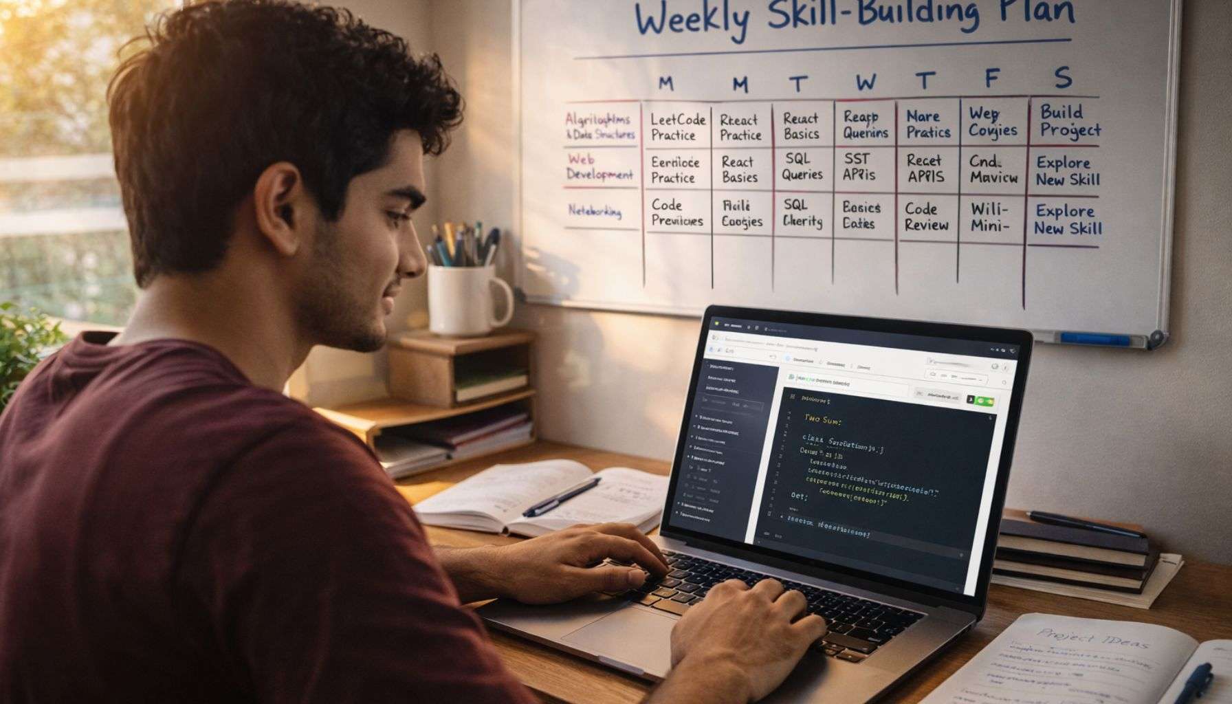 Building top tech skills for freshers India 2026 — structured weekly practice plan