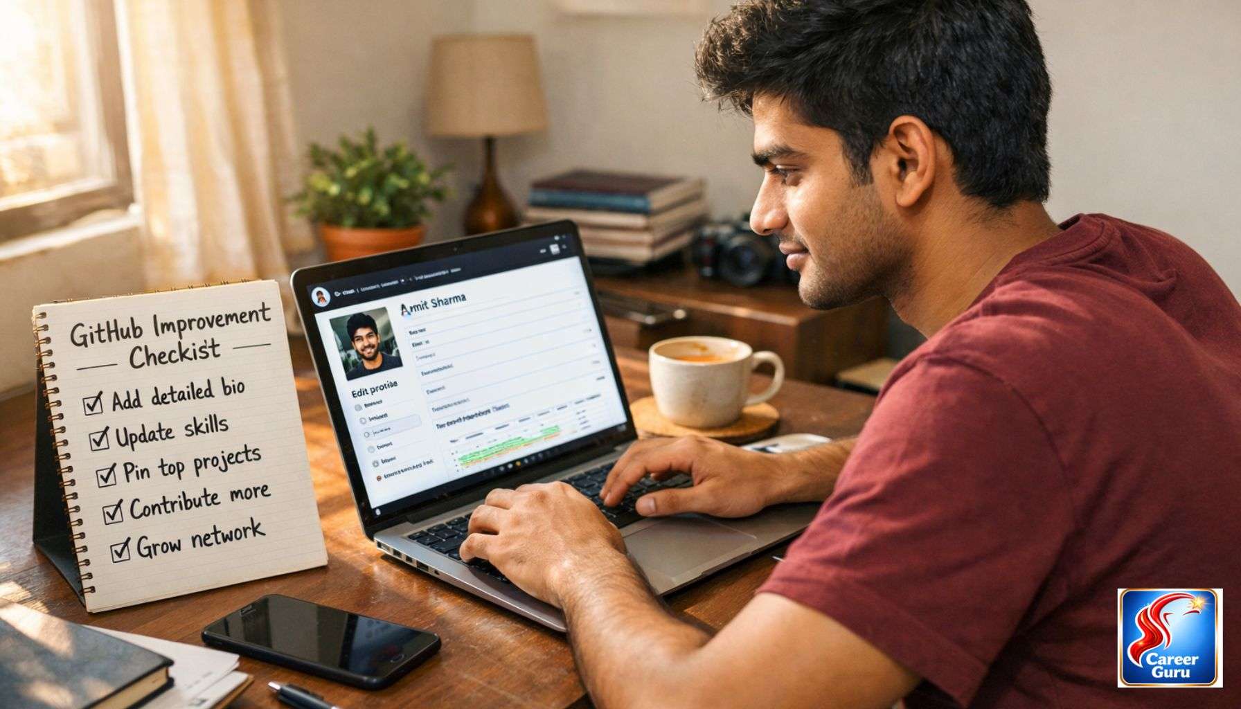Building GitHub profile for Indian students 2026 — student following improvement checklist