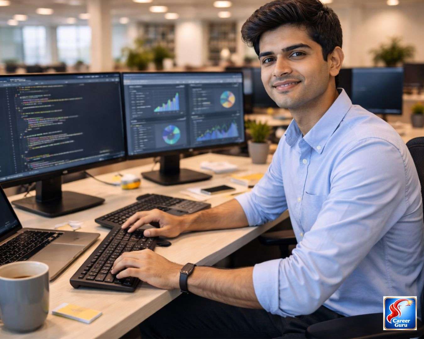 Amazon India fresher job 2026 — young developer at work
