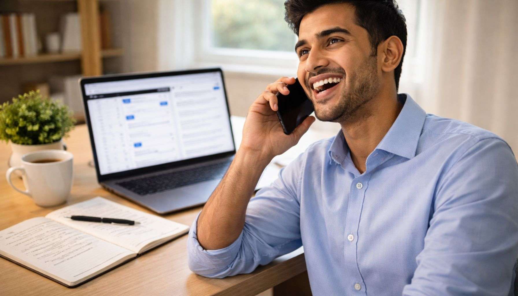 Getting off campus job offer India 2026 — fresher receiving good news phone call