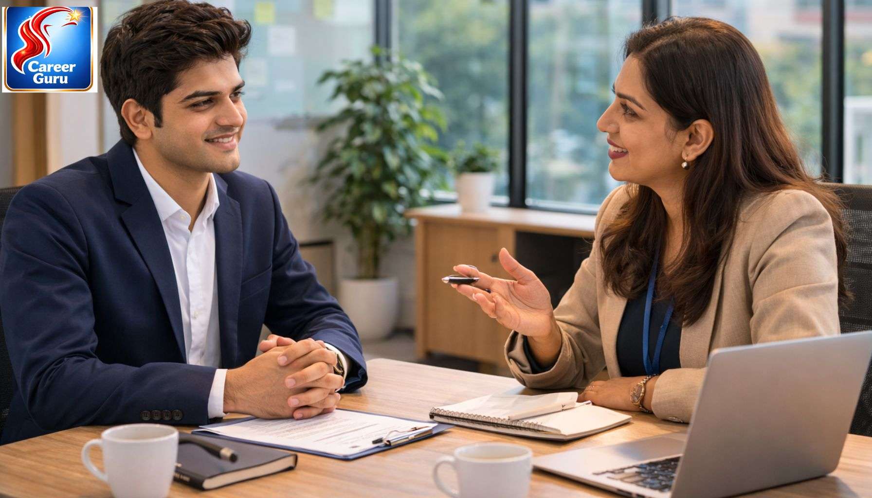 HR interview preparation for campus placements India 2026 — student with HR manager