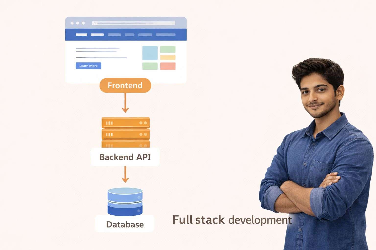 Full stack developer roadmap India 2026 — what full stack development layers look like explained visually
