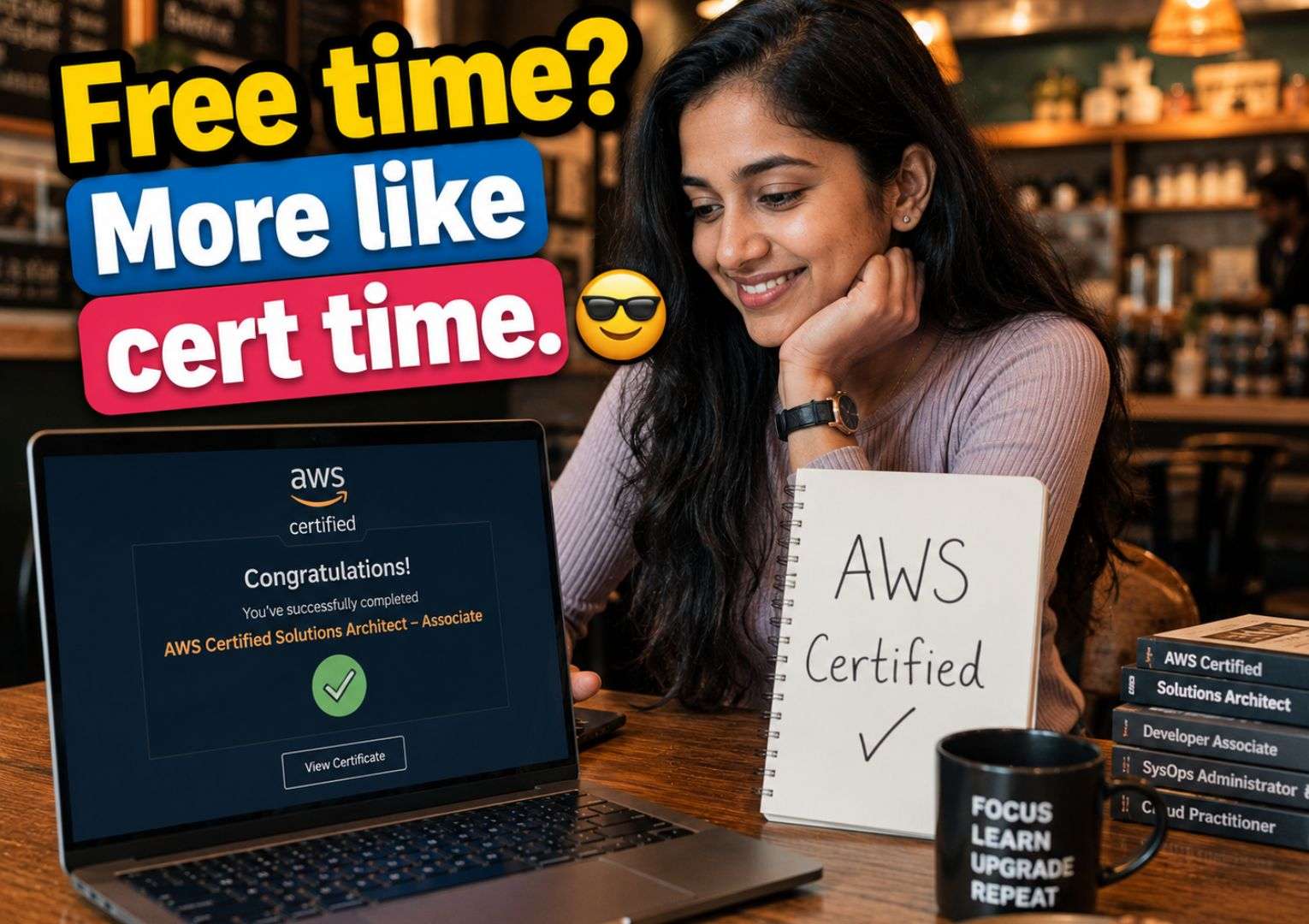 Indian IT fresher completing cloud certification — upskilling at TCS or Infosys first job in India