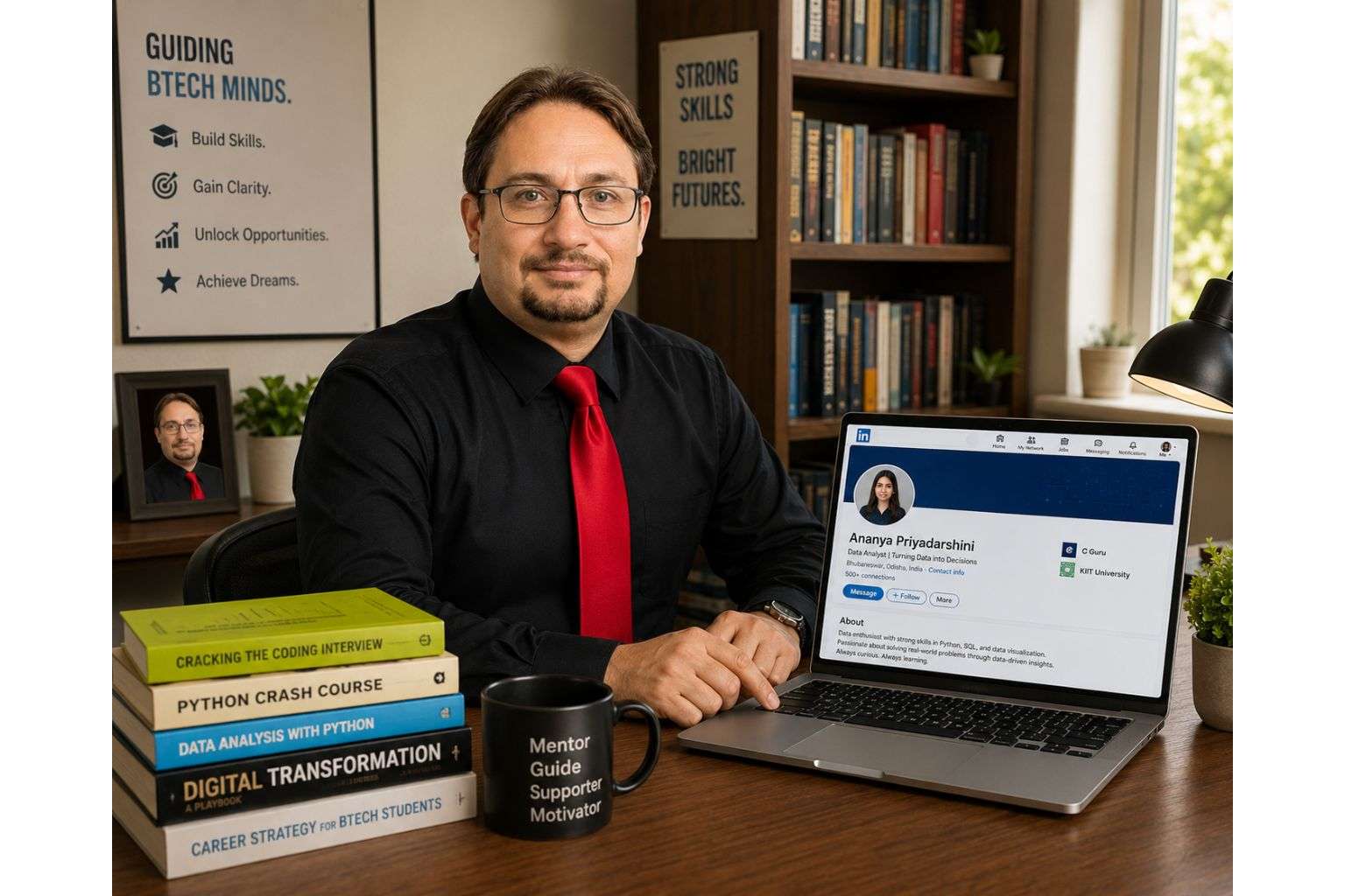 Aslam Rahman IT career consultant reviewing LinkedIn profile — cguru.co.in career guidance freshers India 2026