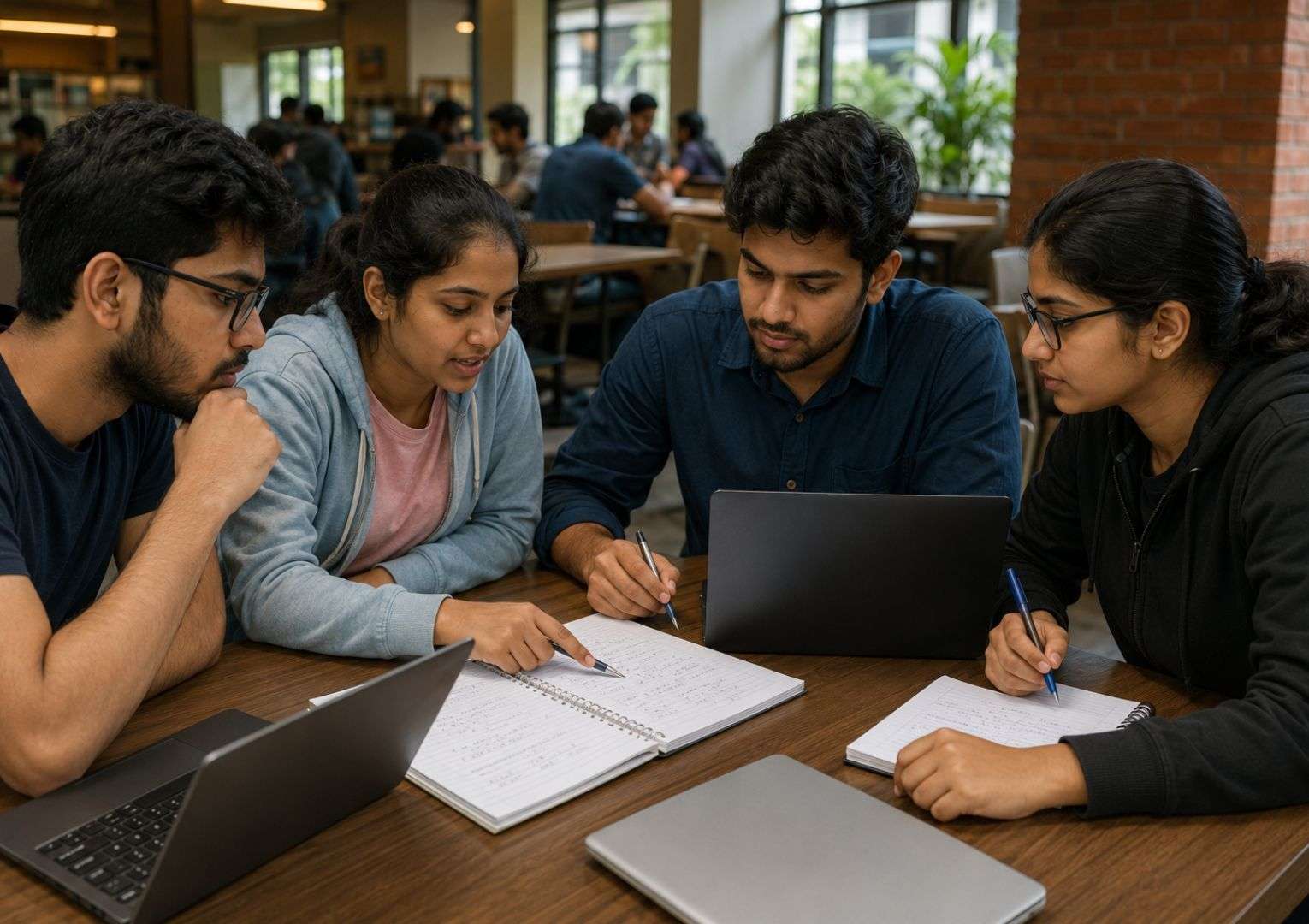 Indian engineering students preparing together for IT placement aptitude tests in India 2026