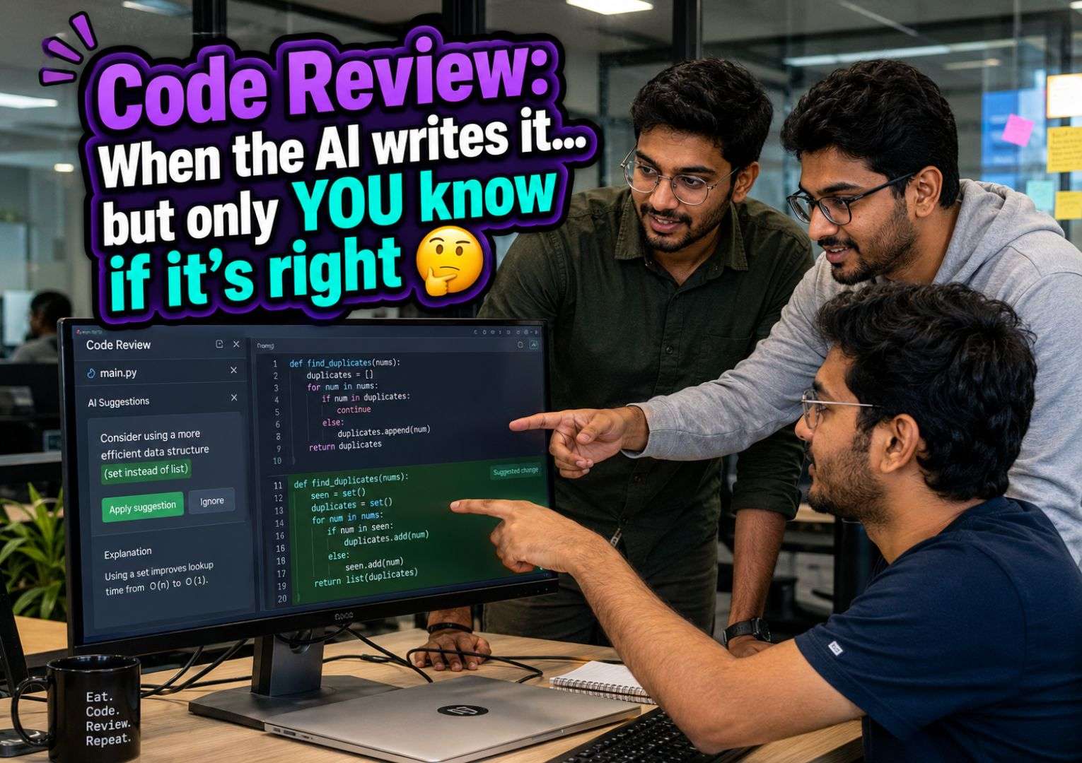 Indian software engineering team doing AI-assisted code review — software engineering in the AI era 2026
