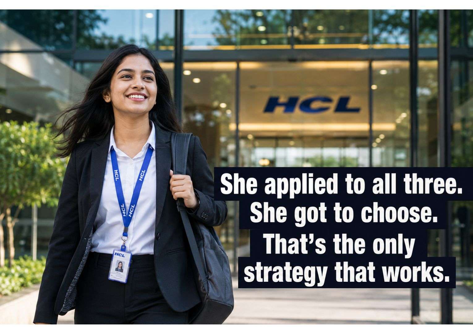 Indian fresher woman walking into IT office confident placement strategy 2026