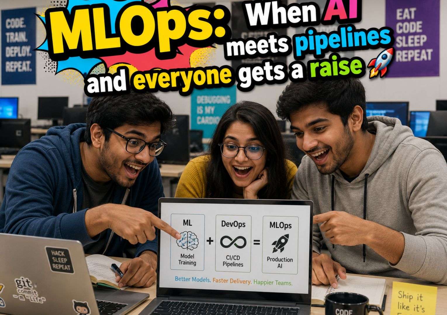 Indian students learning MLOps — bridge between Machine Learning Engineer and DevOps Engineer