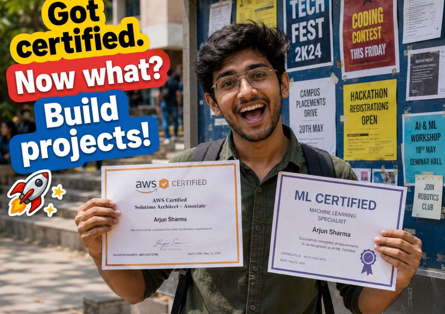  Indian fresher holding IT certifications — Machine Learning Engineer vs DevOps Engineer certifications India