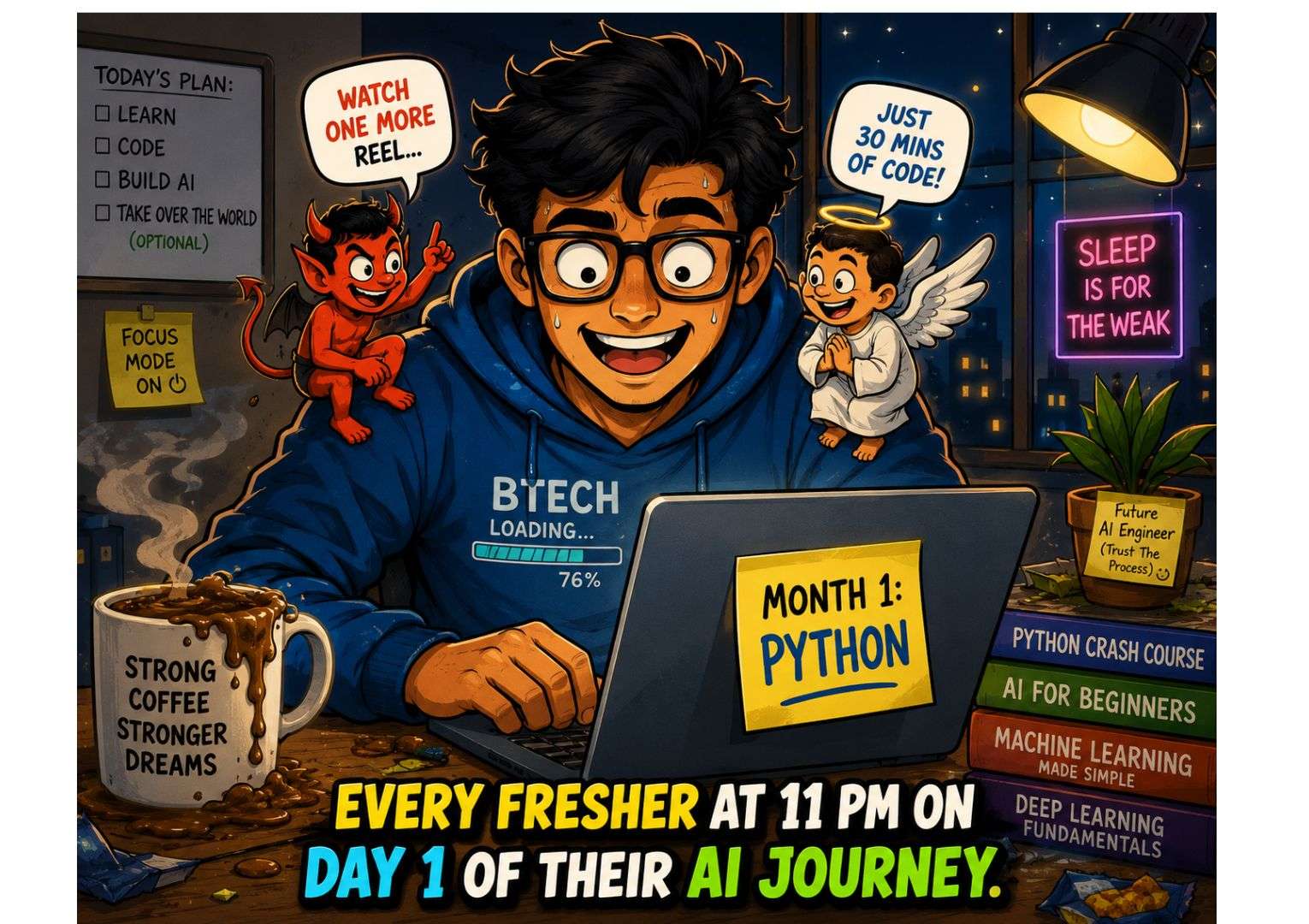 ai career roadmap for btech freshers month 1 python learning funny