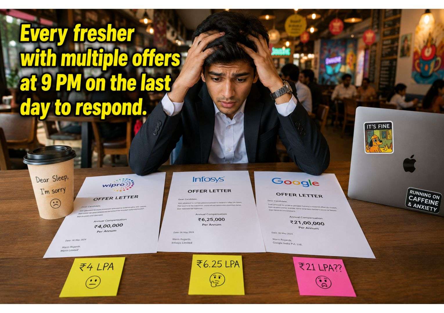 cognizant vs infosys vs wipro fresher offer letter confusion salary comparison