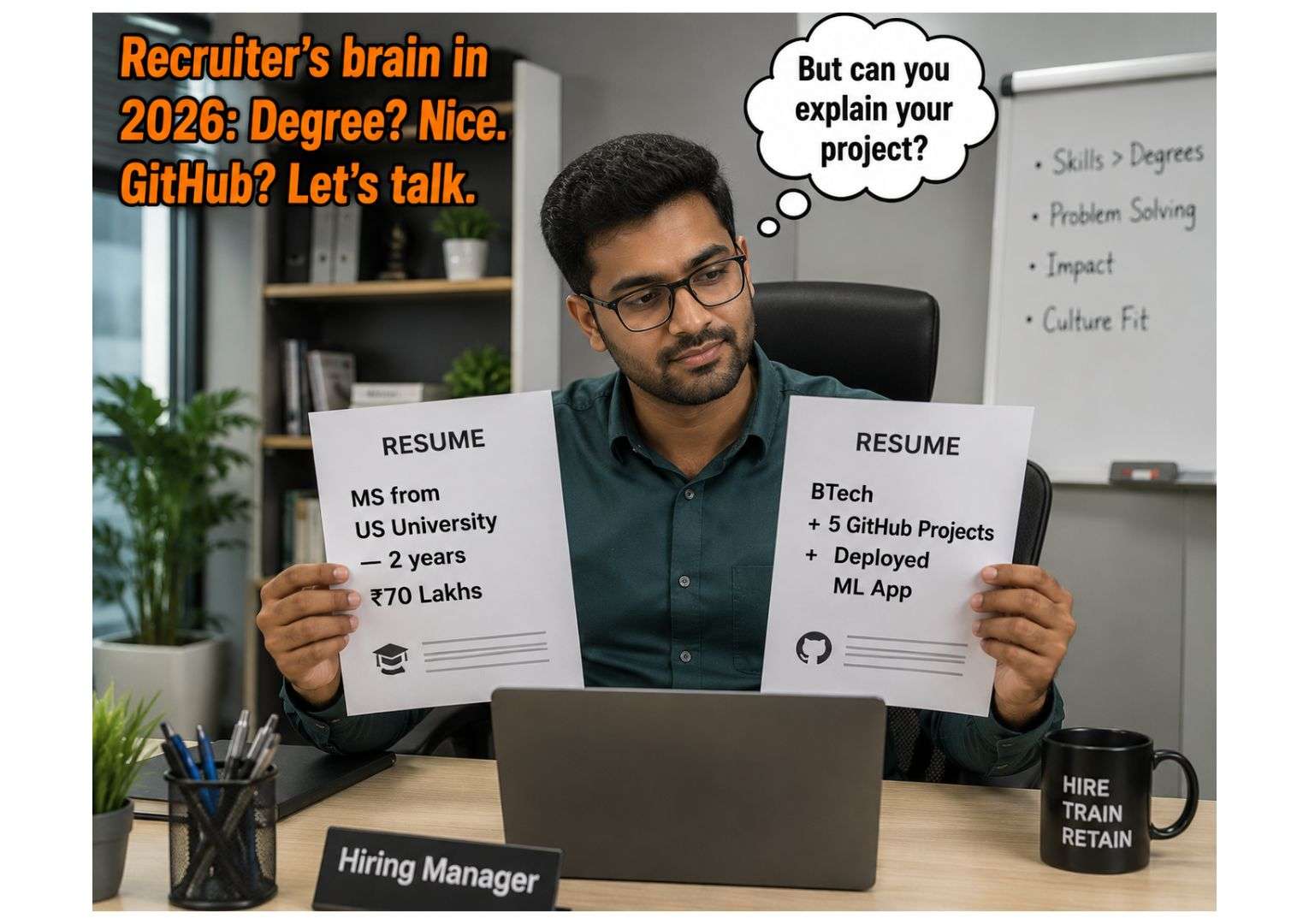 data science employer hiring degree vs portfolio github recruiter india 2026