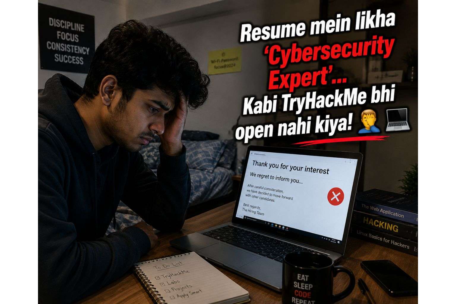 Fresh graduate making cybersecurity resume mistake — no hands-on practice or portfolio