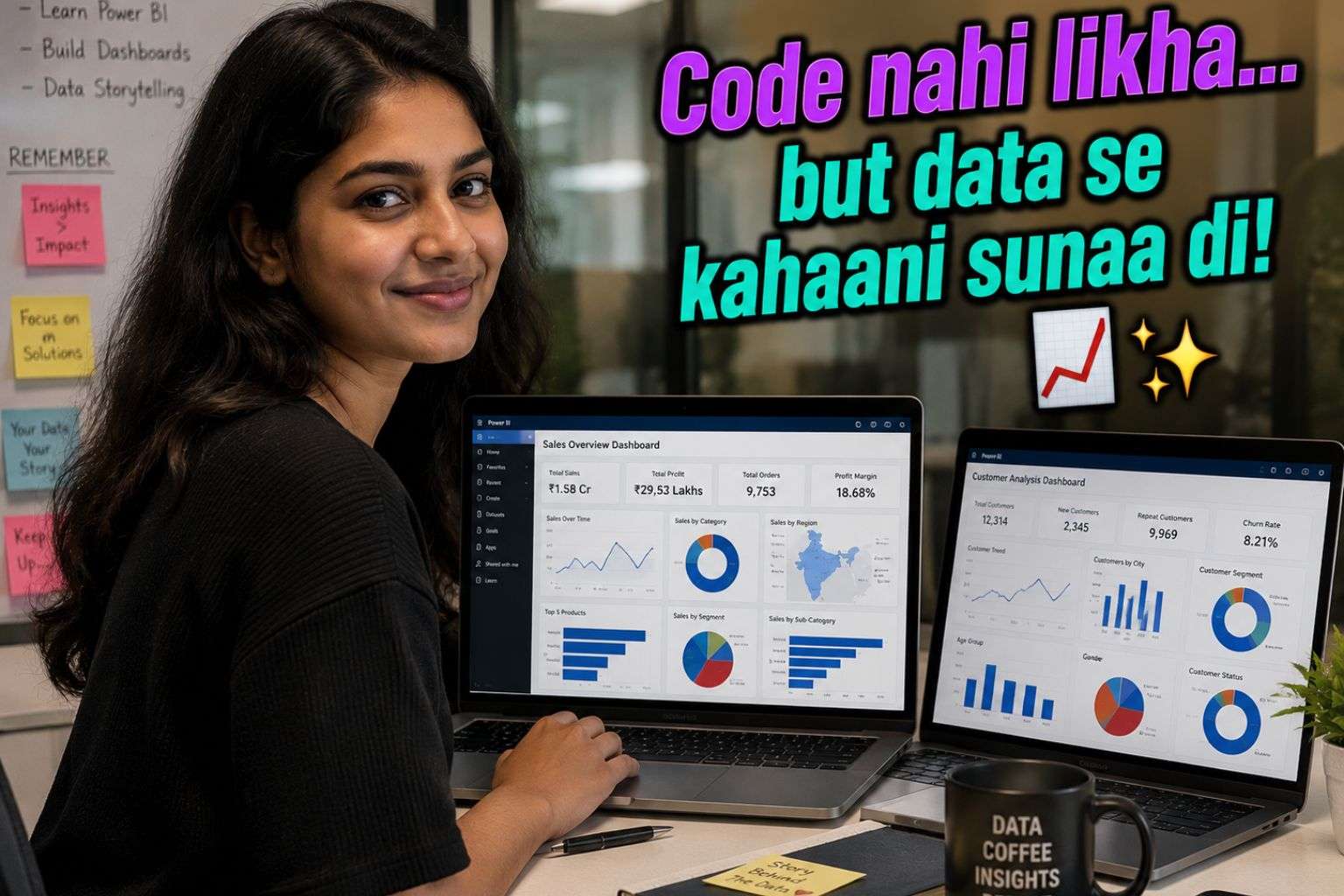 Indian data analyst building dashboards in a non-coding tech job role 2026