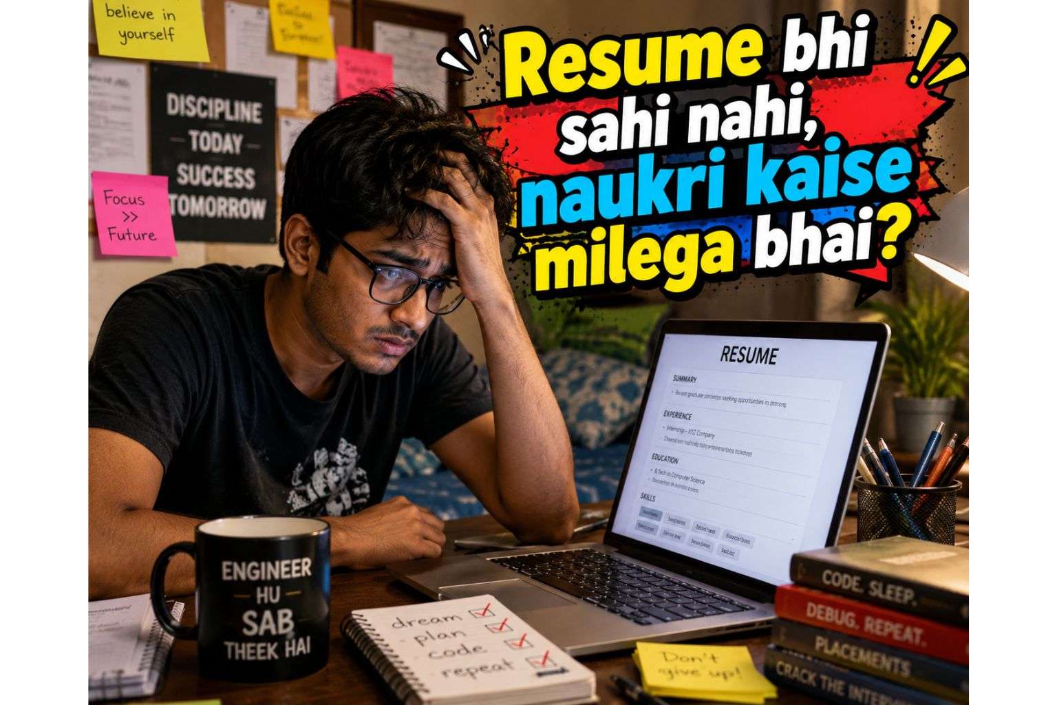 Indian fresher struggling with resume mistakes during job hunting