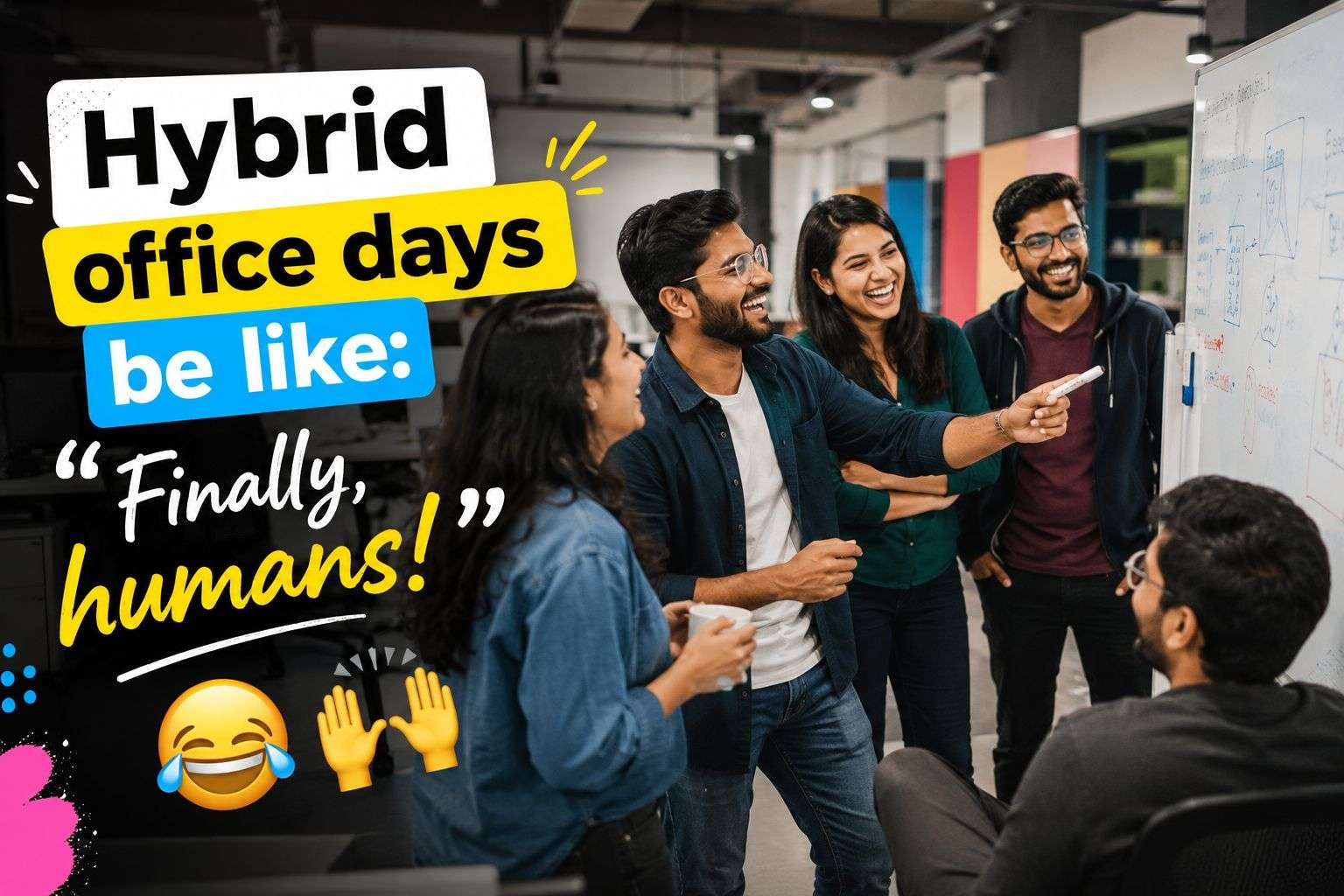 Hybrid office work culture for freshers at Indian IT company 2026