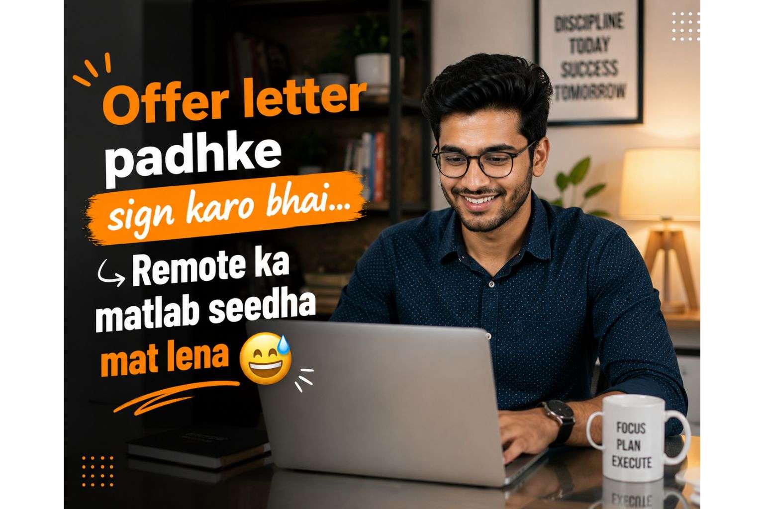 Indian fresher carefully reading work from home offer letter before accepting in 2026