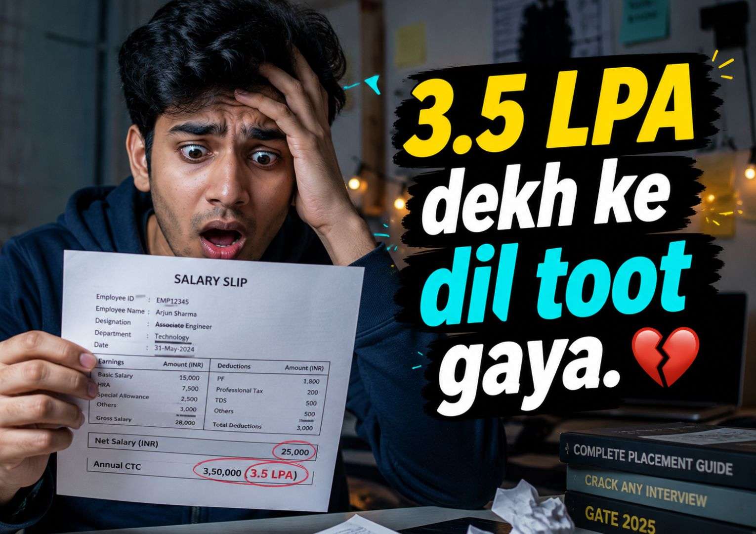 fresher reacting to first salary slip.