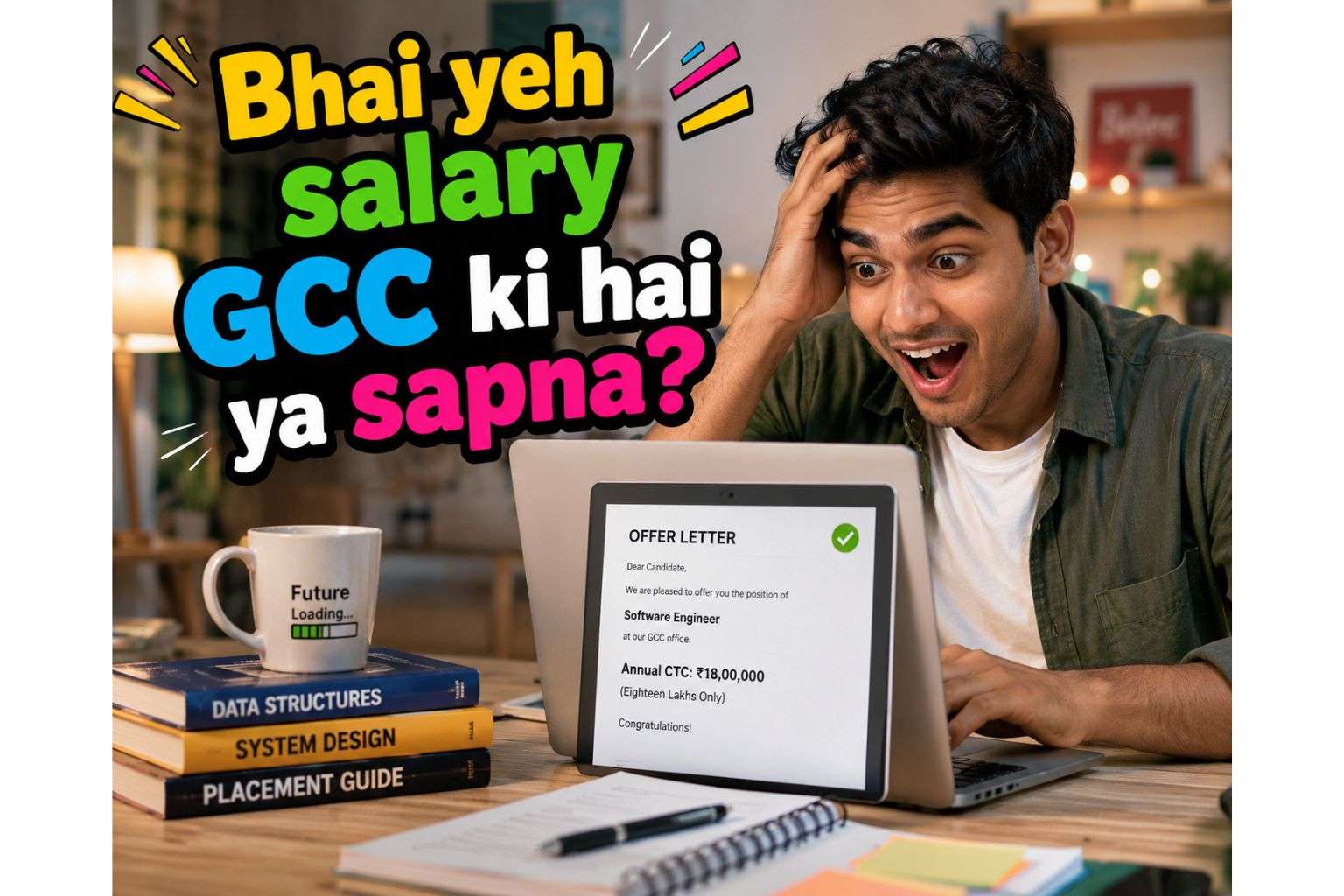 Odisha BTech student reacting to GCC jobs for freshers India opportunity 