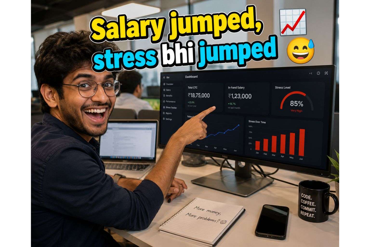 Agentic AI engineer salary growth in India — office scene
