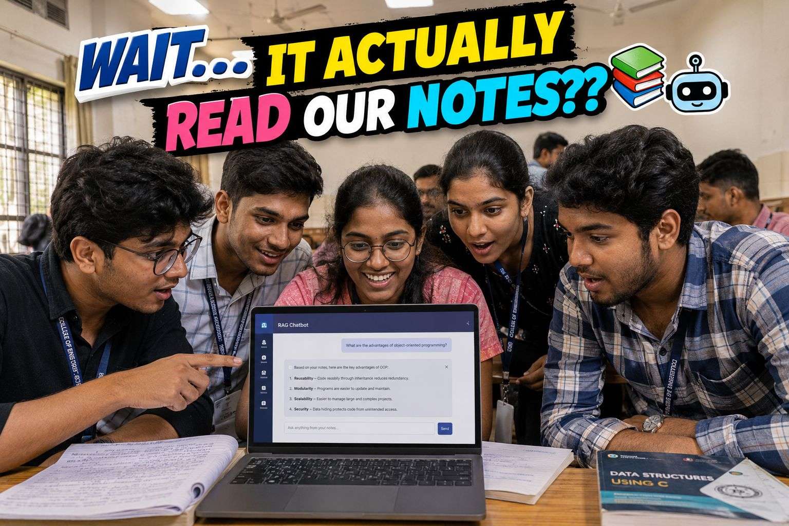  Students testing a RAG based agentic AI project in an Odisha college
