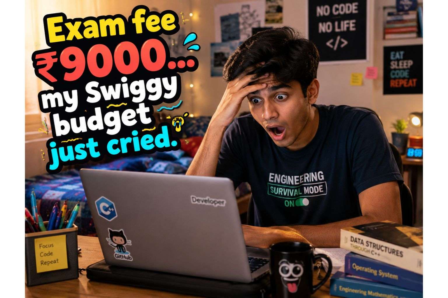 Fresher shocked at AWS certification exam fee funny meme image