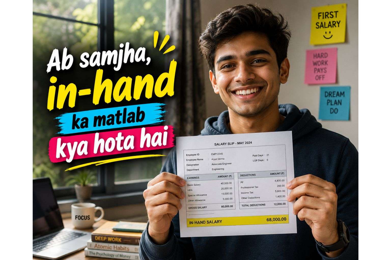 student happy after understanding in-hand salary vs CTC