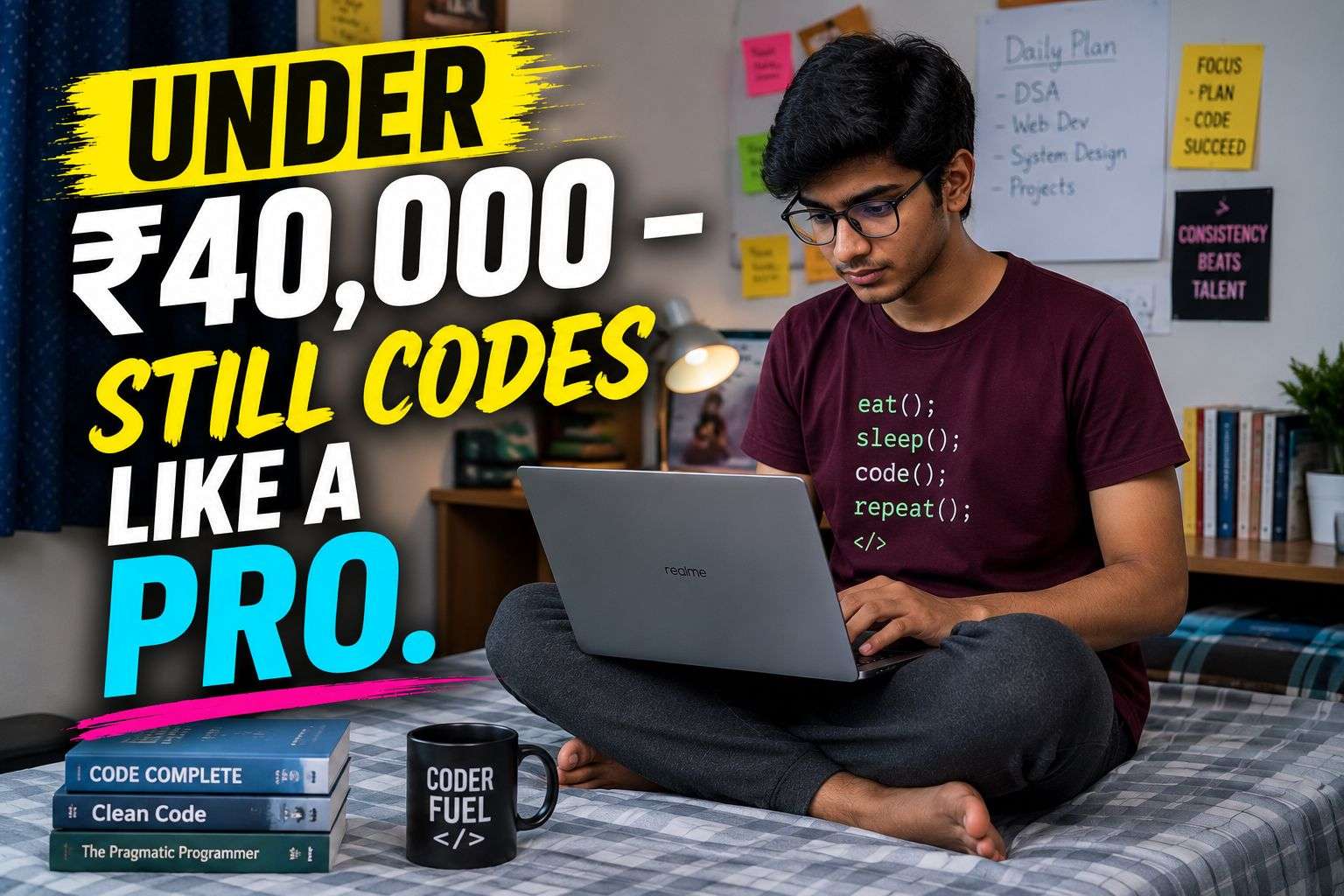 best laptop for coding students under 40000 hostel setup photo