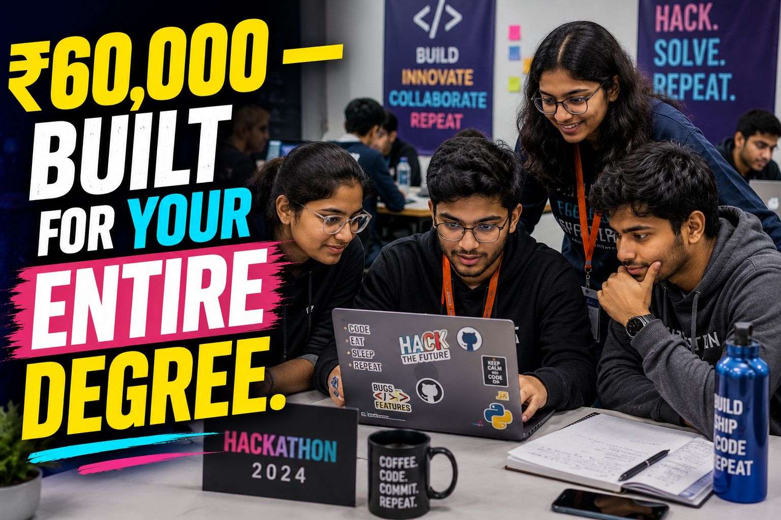best laptop for coding students hackathon group photo