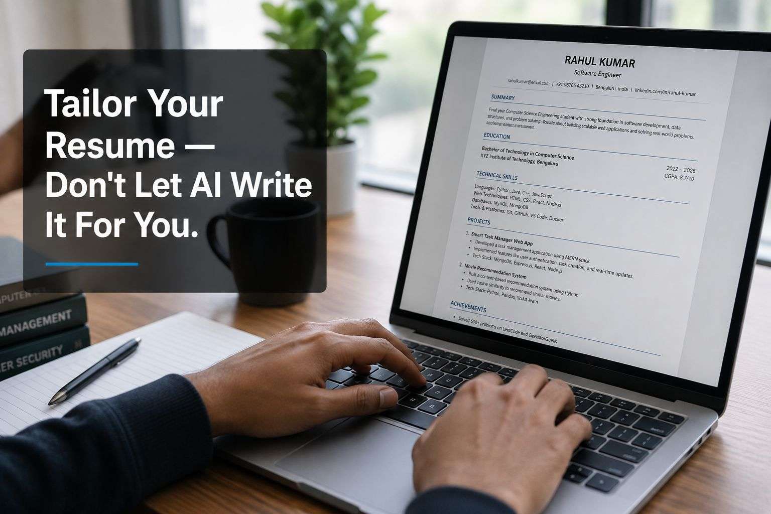 Building an AI-assisted resume for fresher placements in India.