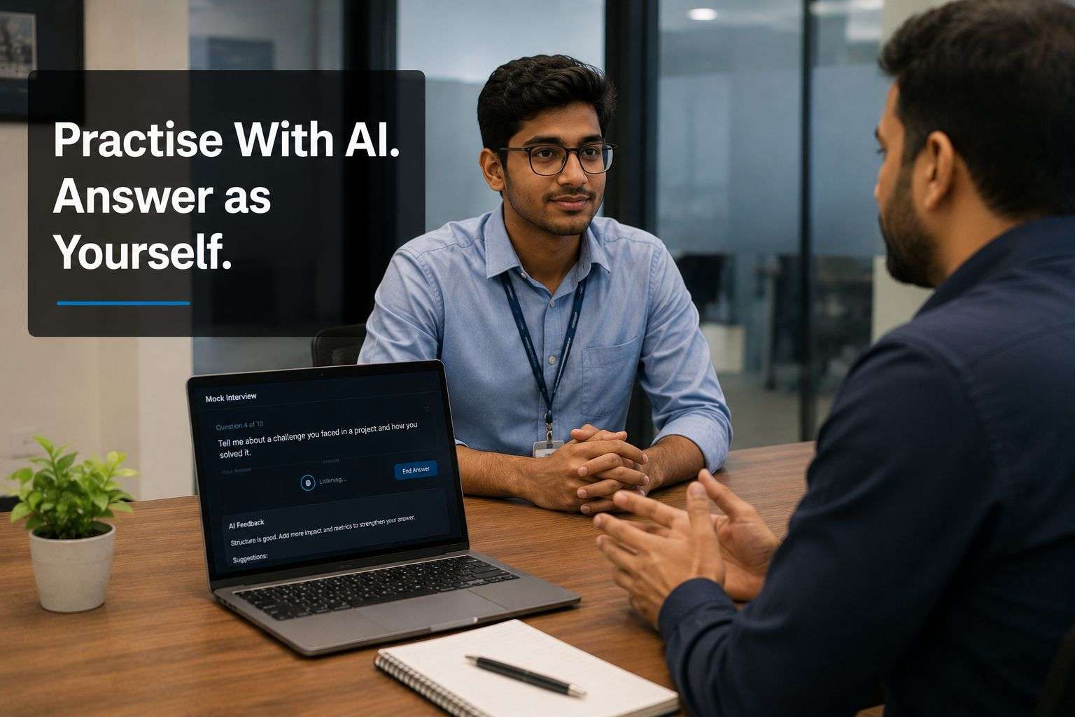 Mock interview preparation using AI tools for Indian freshers.