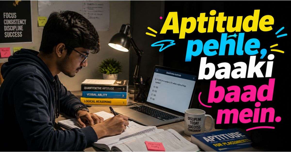 student practising aptitude questions for campus placement preparation