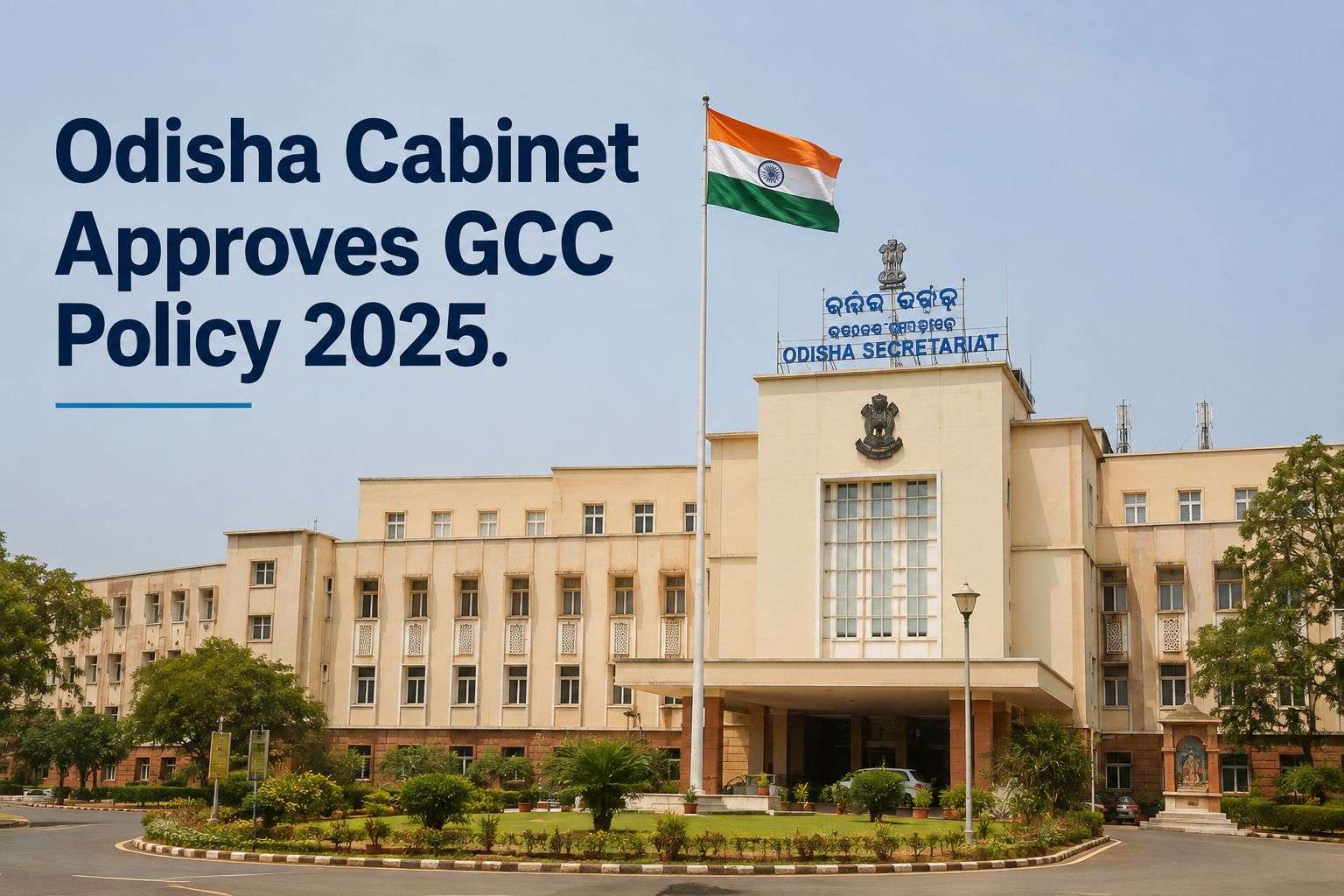 Odisha government building representing the state's GCC Policy 2025 approval