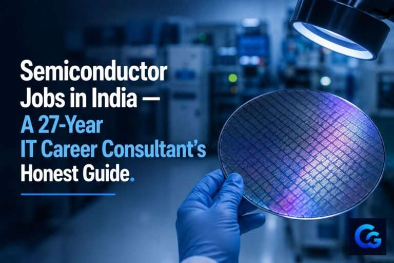 Semiconductor jobs in India — silicon wafer inspection, hero image.