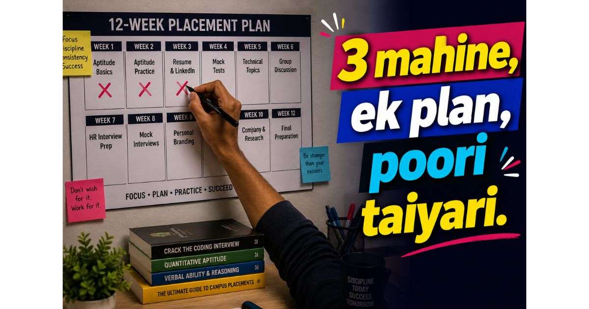 12-week campus placement preparation calendar plan