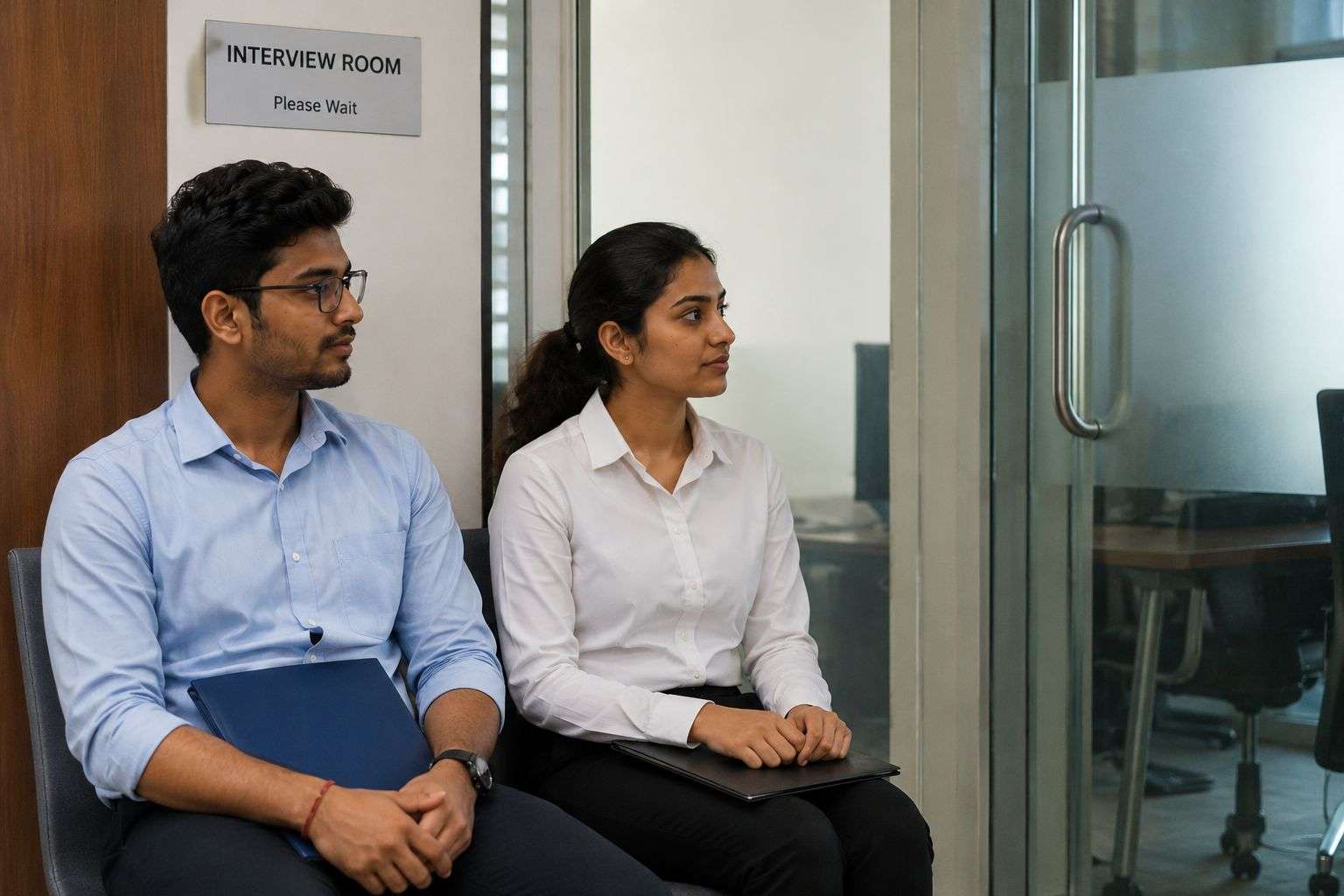 Candidates from different college tiers waiting for a skill-first hiring interview