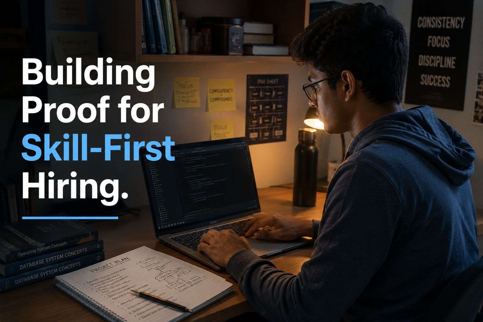 Engineering student building a project portfolio for skill-first hiring