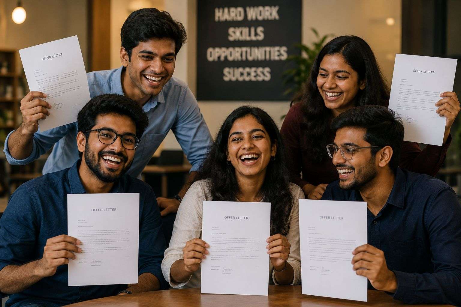 Engineering graduates celebrating job offers shaped by skill-first hiring in 2026