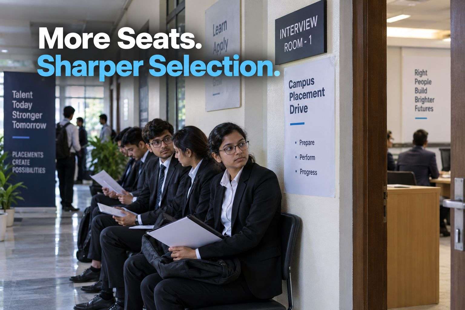 Campus placement drive for engineering freshers in India 2026.