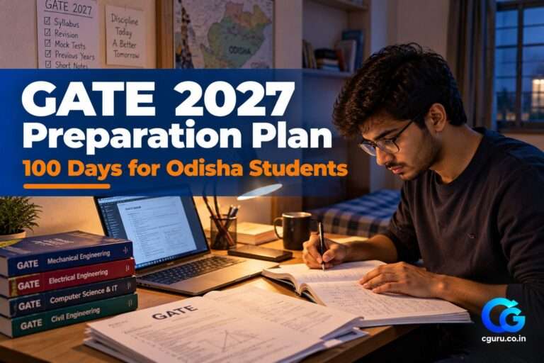 Engineering student following a GATE 2027 preparation plan at a study desk in Odisha.