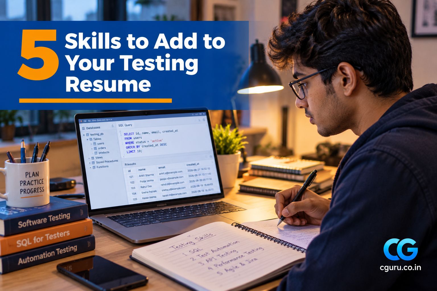 Student learning SQL and API testing for a testing career